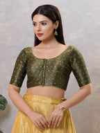 Joban Fashion Women Silk Black Stitched Blouse | Grocsy