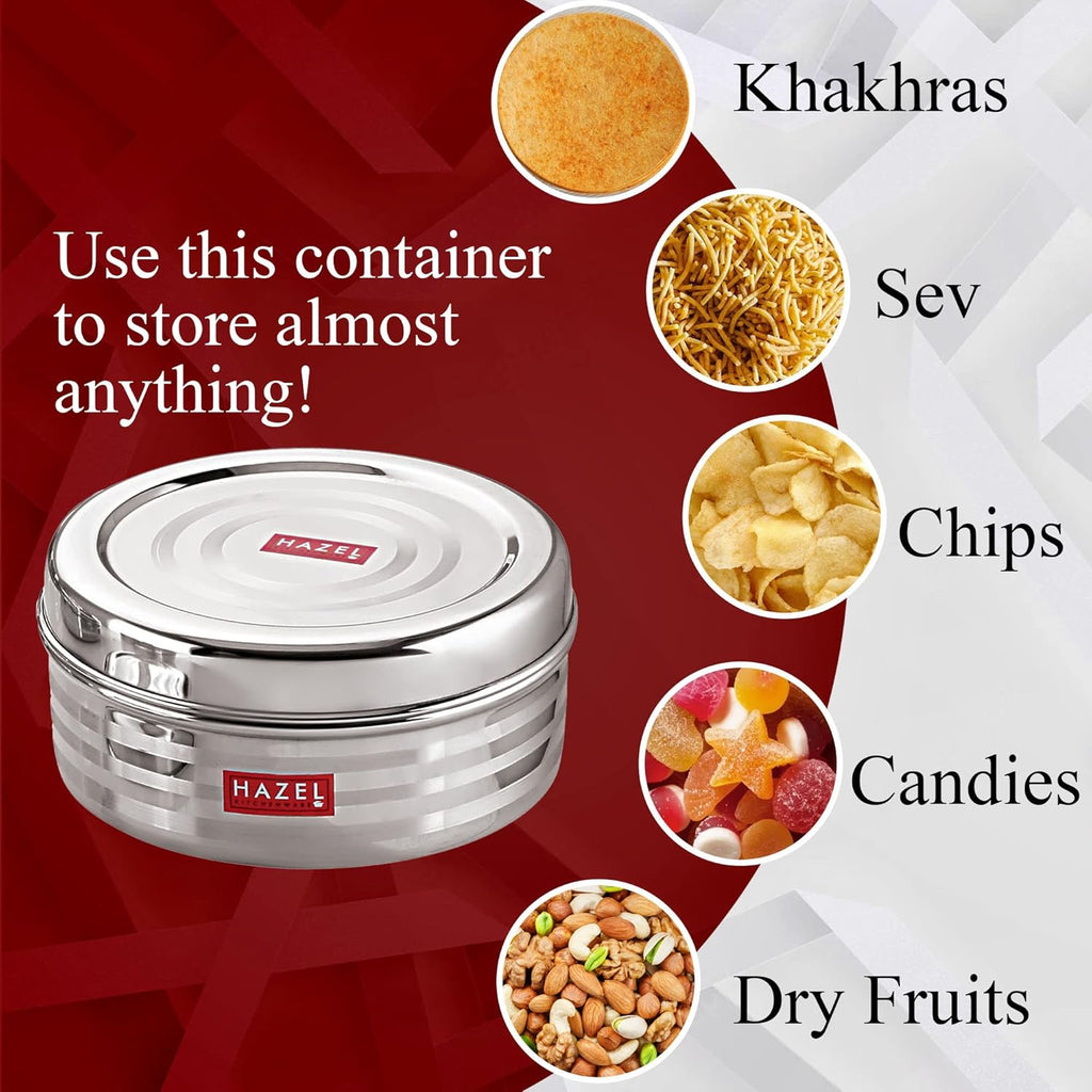 HAZEL Small Container For Kitchen|Steel Dabba of Capacity 400 ml | Grocsy