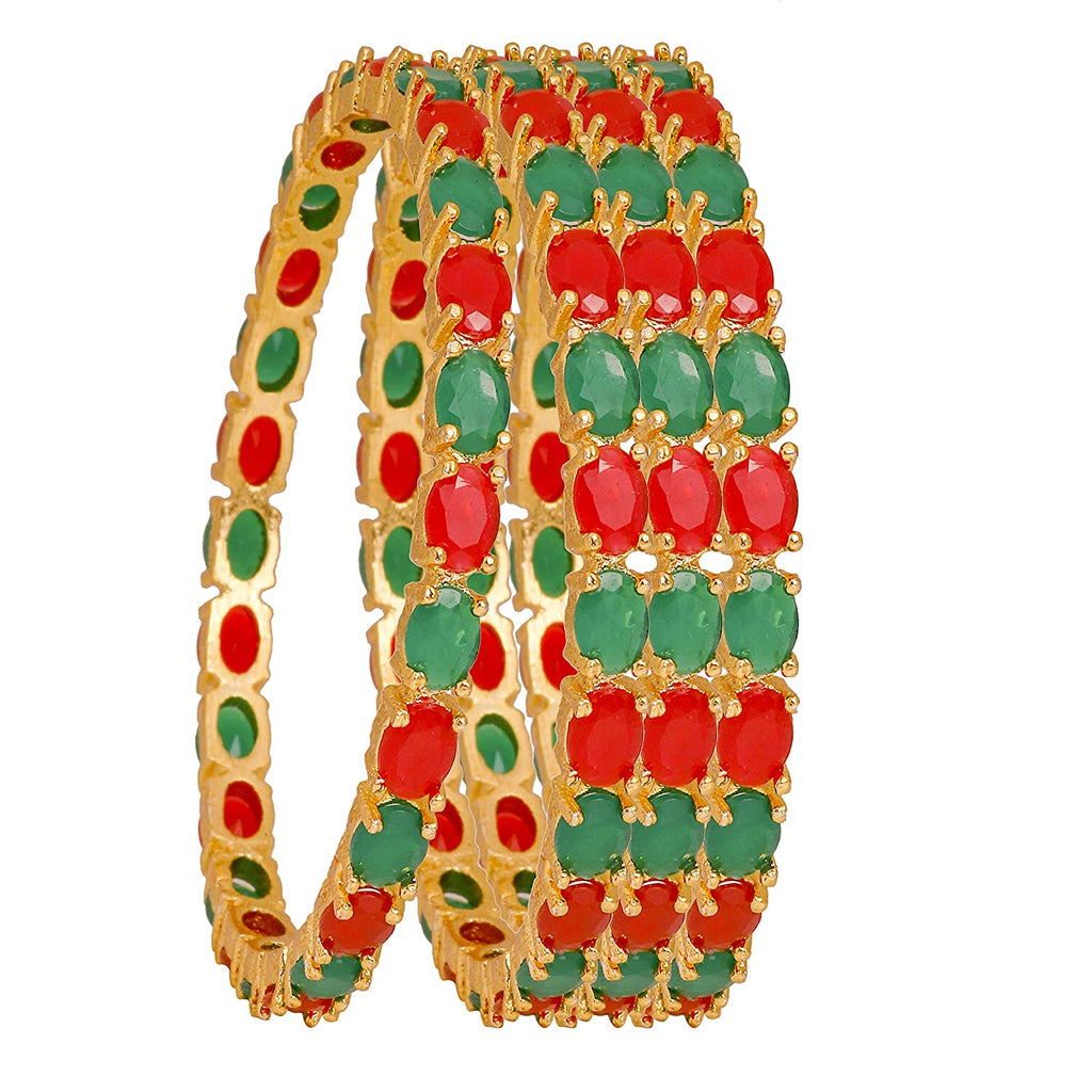 Gold-Polished Alloy Multi Ad 4 Bangles Set - The Pari