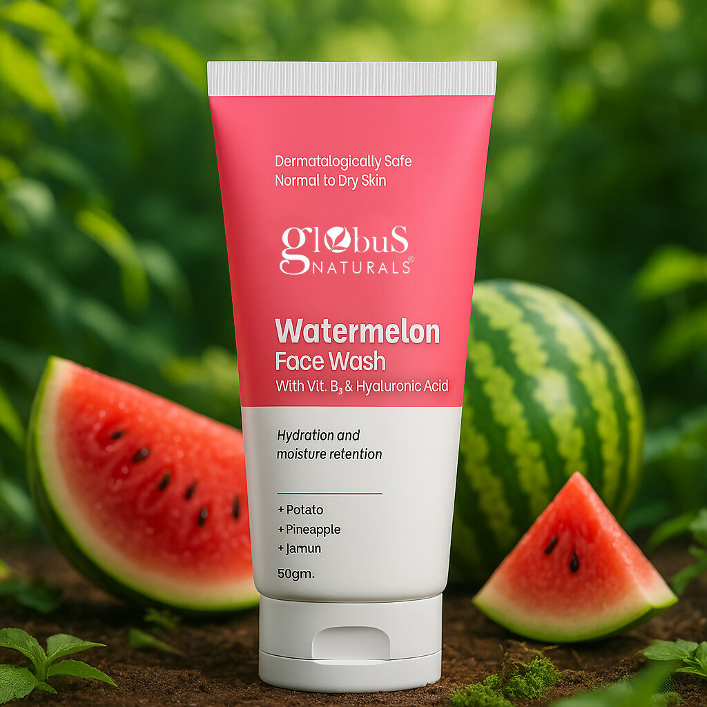 Globus Naturals Watermelon Face Wash with Vitamin B3 & Hyaluronic Acid | Grocsy