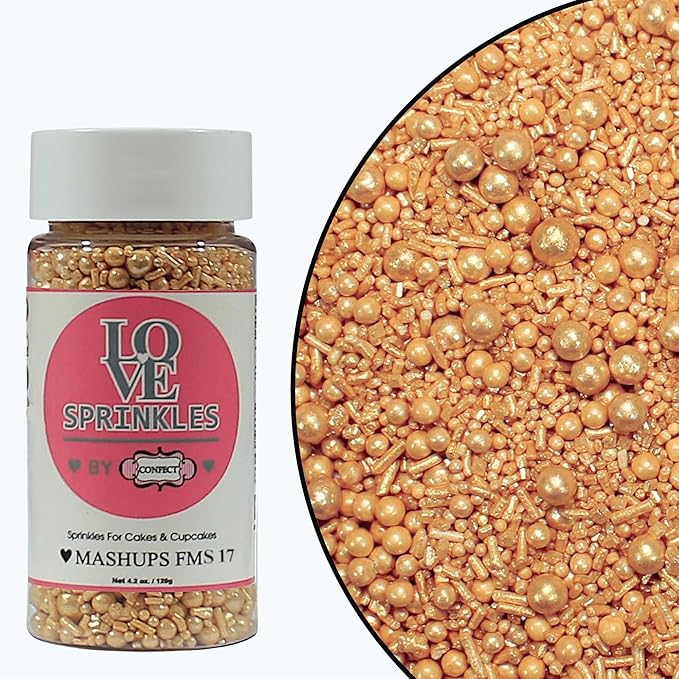 Confect Champagne Gold | Sprinkles Bottle for Decoration Bottle | Grocsy