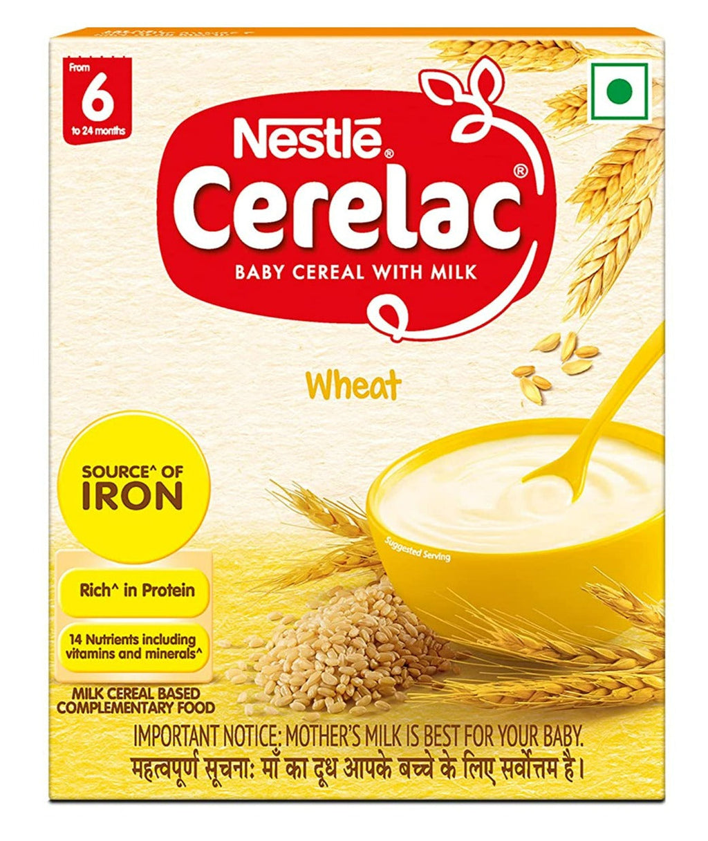 Nestle Cerelac Baby Cereal with Milk - Wheat, From 6-12 Months | Grocsy
