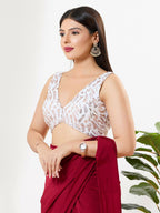 Joban Fashion Copper Sequence Padded Blouse With V Neck Sleeveless | Grocsy