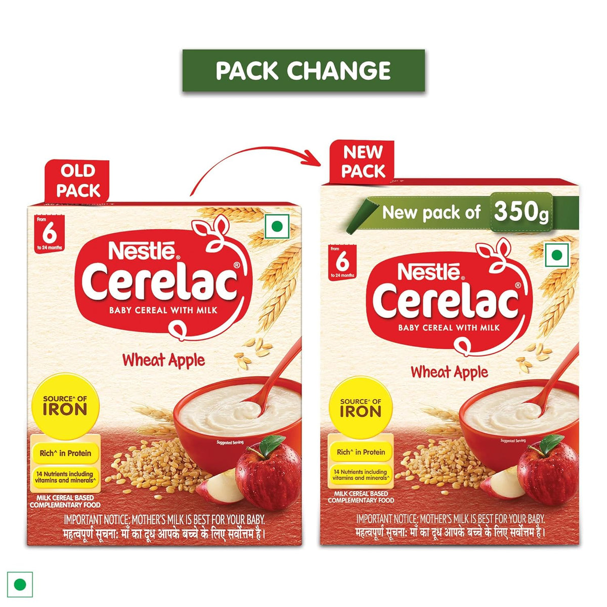Nestle Cerelac Baby Cereal With Milk - Wheat Apple | Grocsy