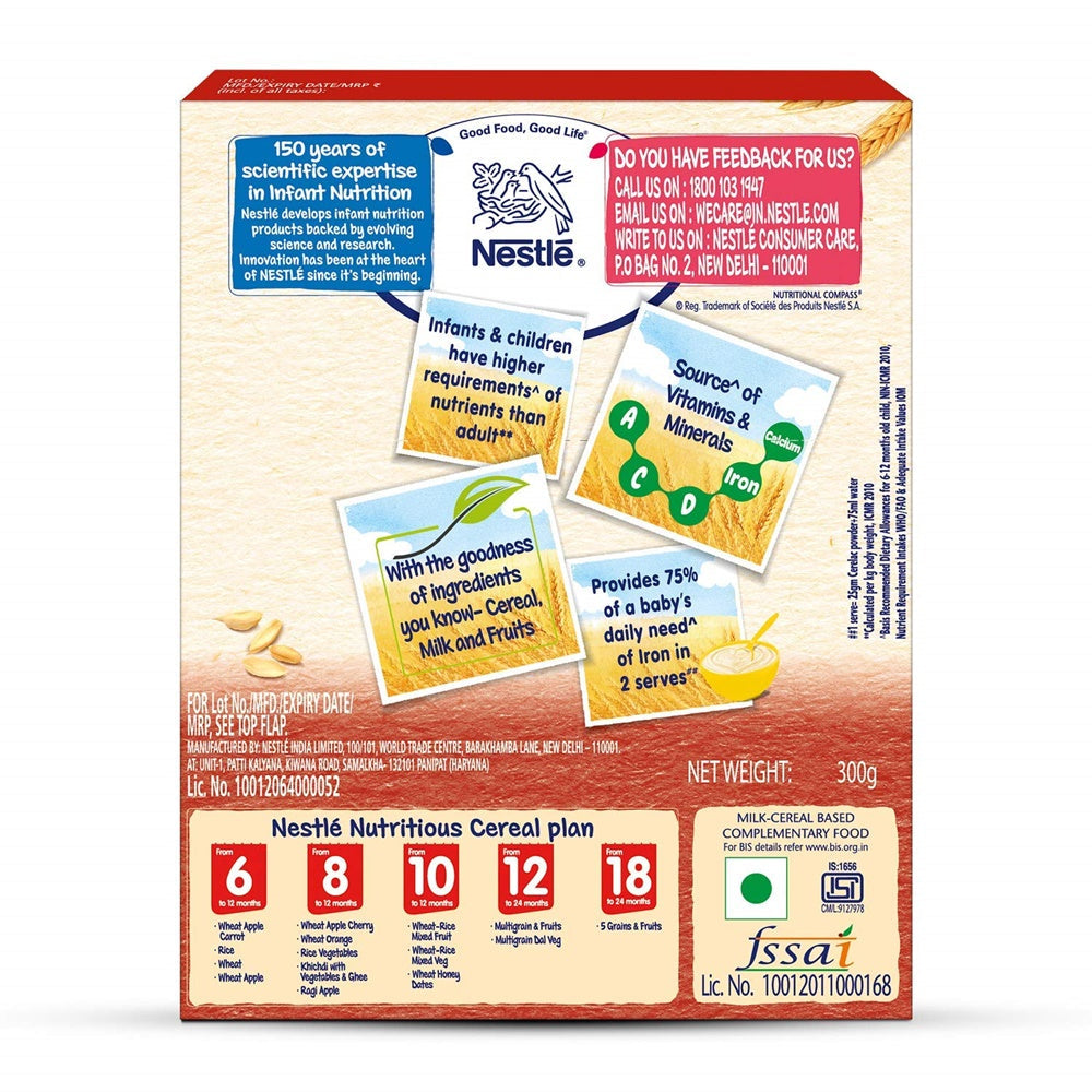 Nestle Cerelac Baby Cereal With Milk - Wheat Apple | Grocsy