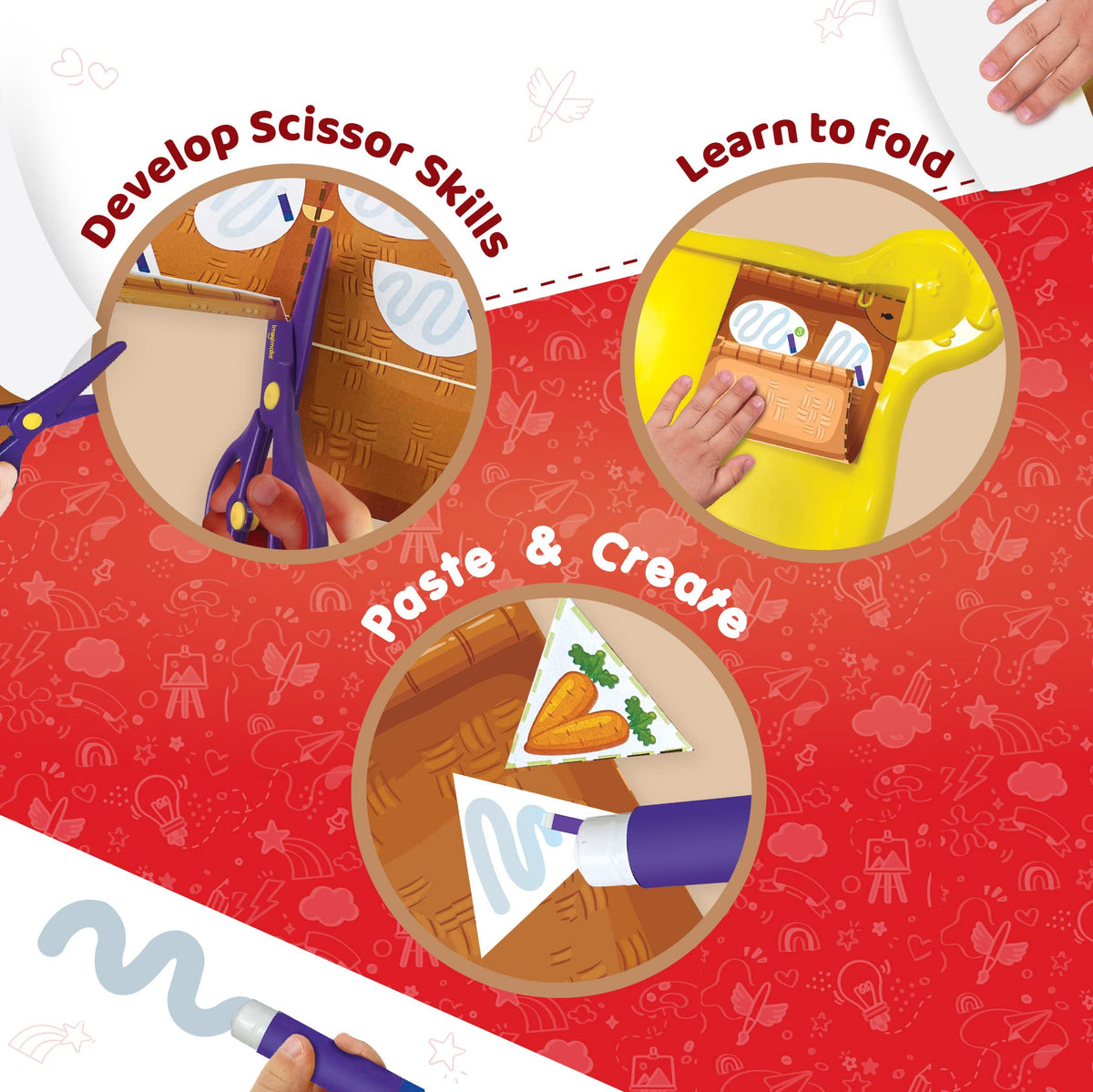 Imagimake My First Craft Kit | 25 Craft Activities in Scissor Skills Activity Book | Toddler Arts and Crafts for Kids Ages 3,4,5,6 | Toddler Girls Toys | Perfect Gifts for 3 Year Old Girl and Boy | Grocsy