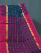 Dual Shade of Peacock Blue And Magenta Pure Mangalgiri Cotton By Gayathri Reddy Designer Studio | Grocsy