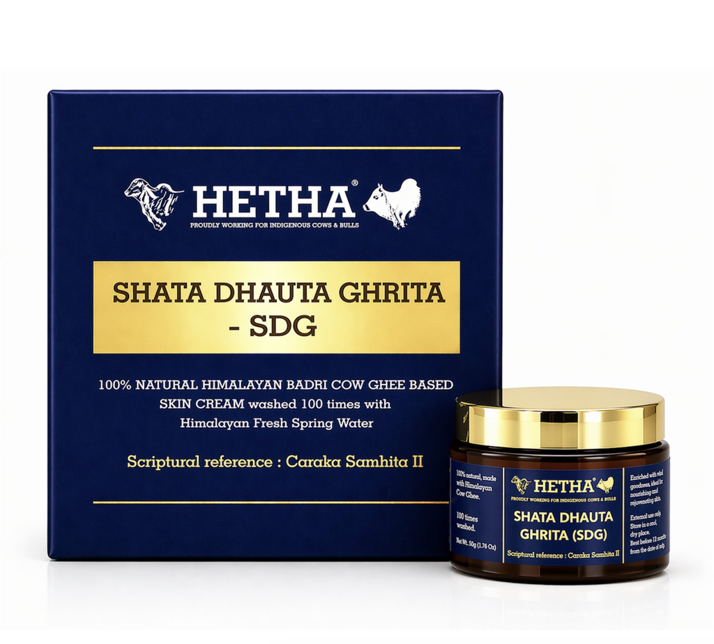 Hetha Shata Dhauta Ghrita Skin Cream - 100 times washed, Himalayan Ghee based Natural Skin Cream | Grocsy