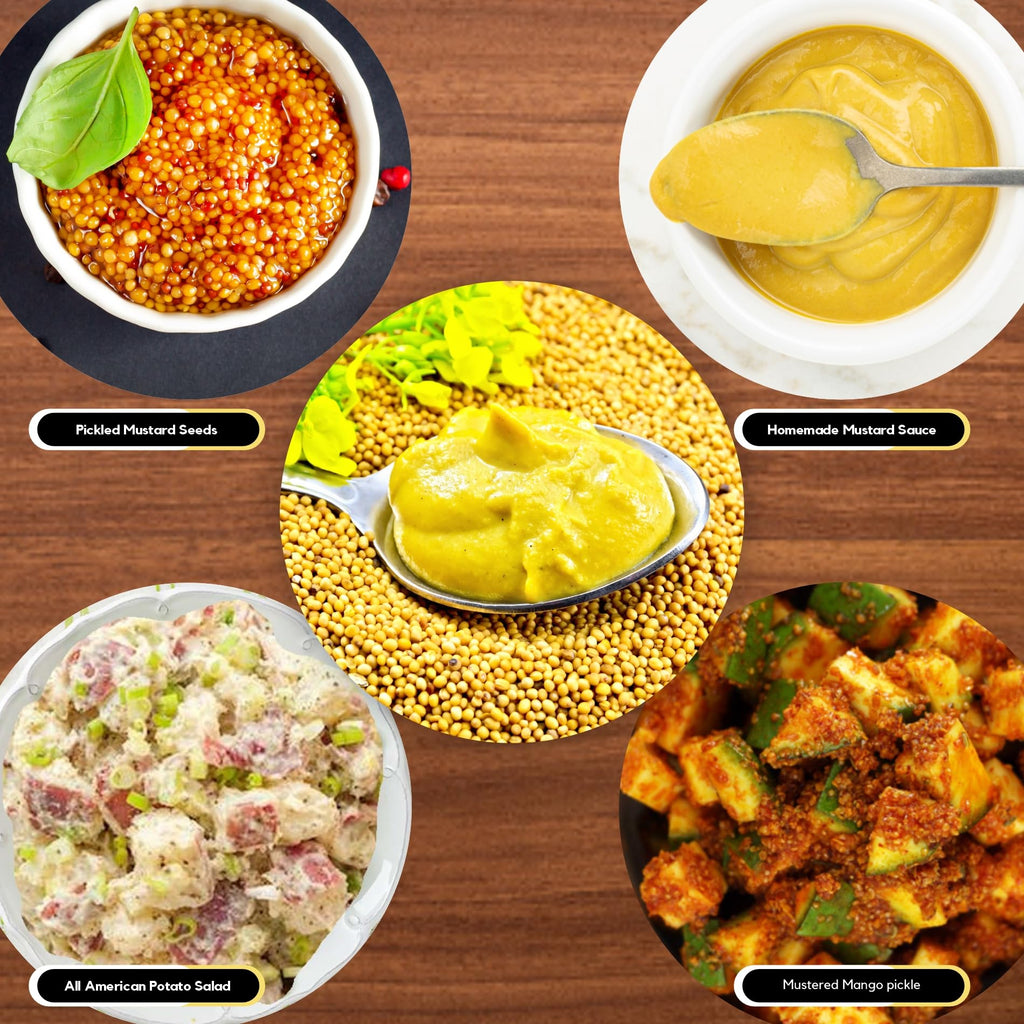 Organic Zing Yellow Mustard Seeds | Whole Yellow Mustard Seed for Pickles & Cooking | 100% Raw Mustard Seeds | Grocsy