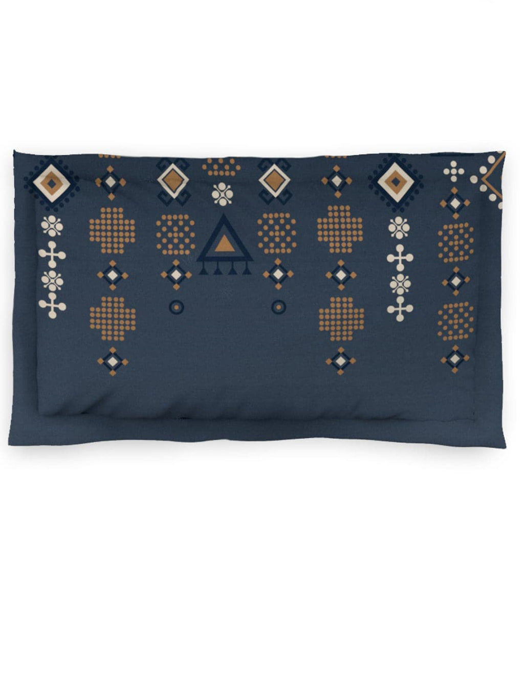 DDecor Blue & Brown Ethnic Motifs Cotton 150 TC Single Bedsheet with 1 Pillow Cover | Grocsy