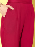 Sangria Women Leheriya Printed Regular Thread Work Kurta with Trousers & With Dupatta | Grocsy