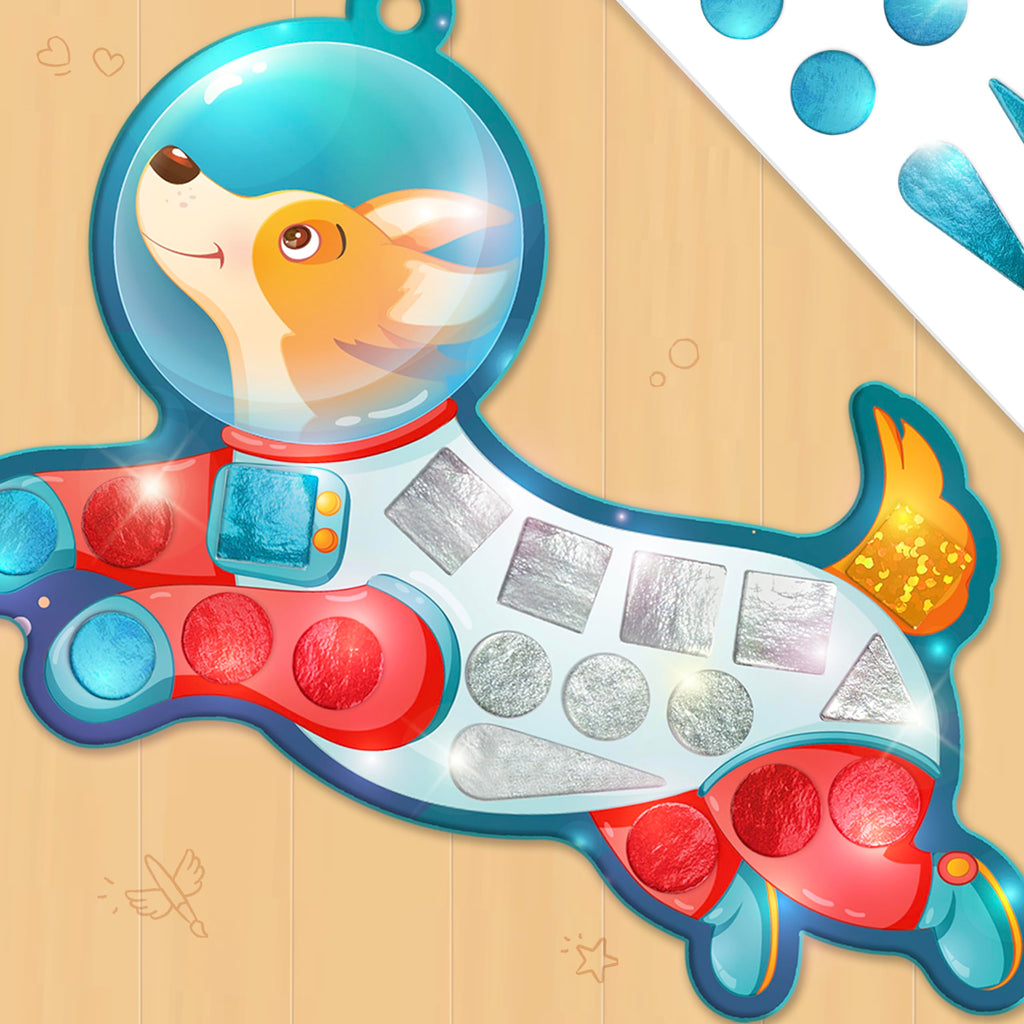 Imagimake Mirror Mosaic Space Theme Kids Art Set | DIY Craft Kit with Foil Stickers | Birthday Gift for Boys and Girls Ages 3-8 | Travel Toys | Crafts for Kids Ages 4-8 | Grocsy