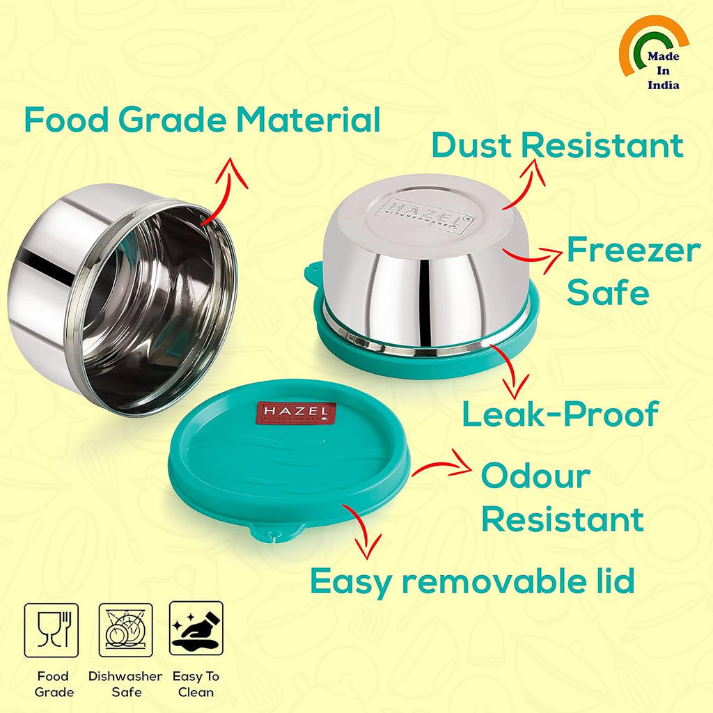 HAZEL 250ML Stainless Steel Container with Airtight Lid | Small Steel Jar | Grocsy