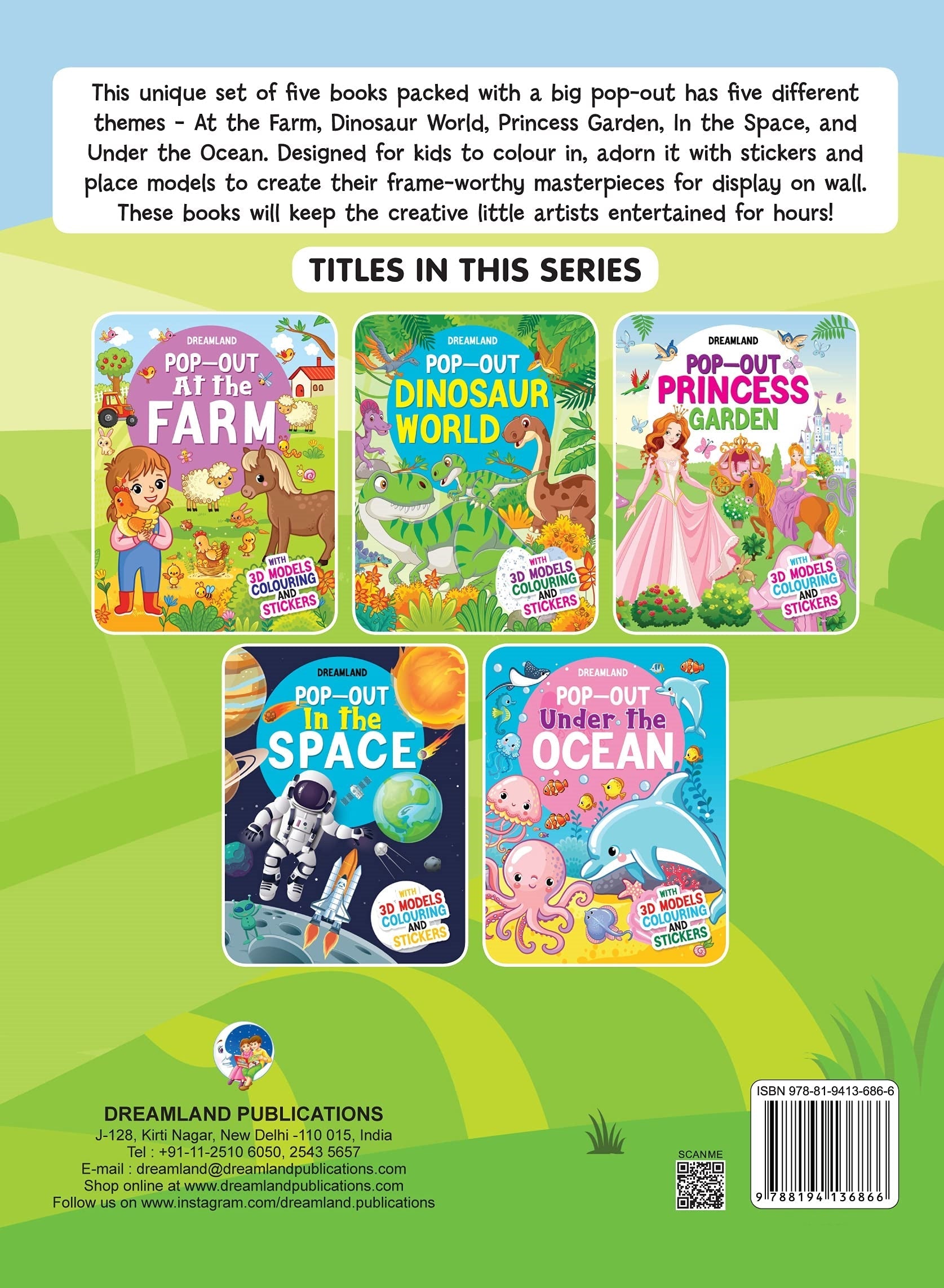 Dreamland Pop-Out Princess Garden- With 3D Models Colouring Stickers | Grocsy