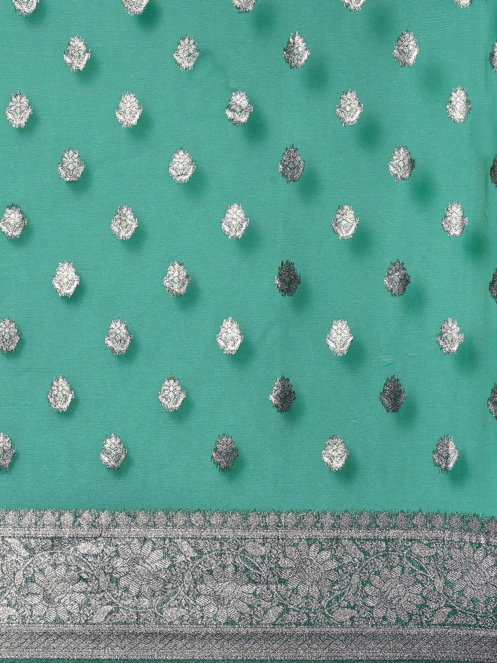 Saree Mall Green Ethnic Motifs Zari Organza Banarasi Saree | Grocsy