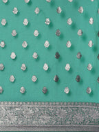 Saree Mall Green Ethnic Motifs Zari Organza Banarasi Saree | Grocsy