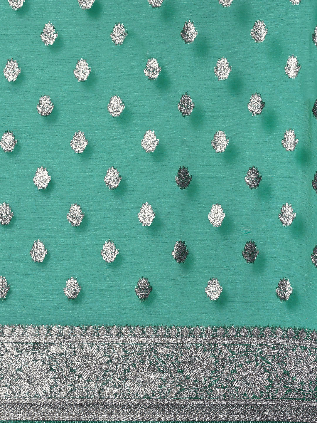 Saree Mall Green Ethnic Motifs Zari Organza Banarasi Saree | Grocsy