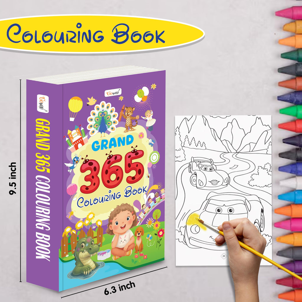 Grand - 365 Colouring Book :- Learn With Colouring, Creative Learning For Toddlers, Preschool Colouring Book, Educational Book For Kids, Toddler Fun Book, Simple Colouring Book For Kids | Grocsy