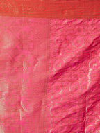 Akhilam Women's Jacquard Kanjivaram Silk Saree With Unstitched Blouse | Grocsy