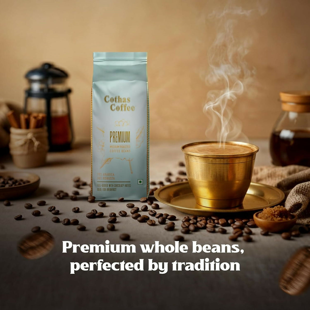 Cothas Coffee Premium Gold Medium Roasted Coffee Beans | Grocsy