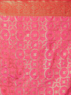 Akhilam Women's Jacquard Kanjivaram Silk Saree With Unstitched Blouse | Grocsy