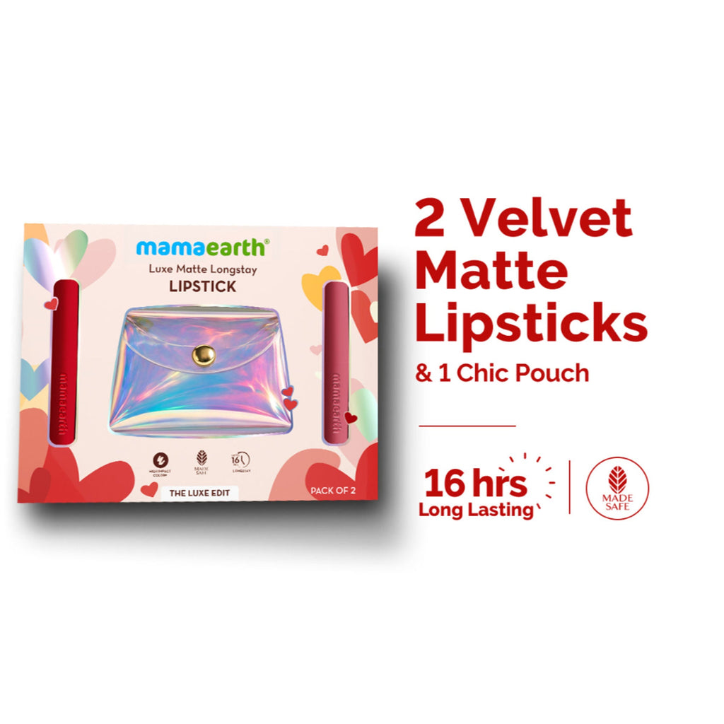Mamaearth Luxe Matte Longstay Lipstick Pack Of 2 | Grocsy