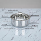 Sumeet Stainless Steel Casserole with Glass Lid | 2 Pieces - 1 Ltr & 1.6 Ltr | Grocsy