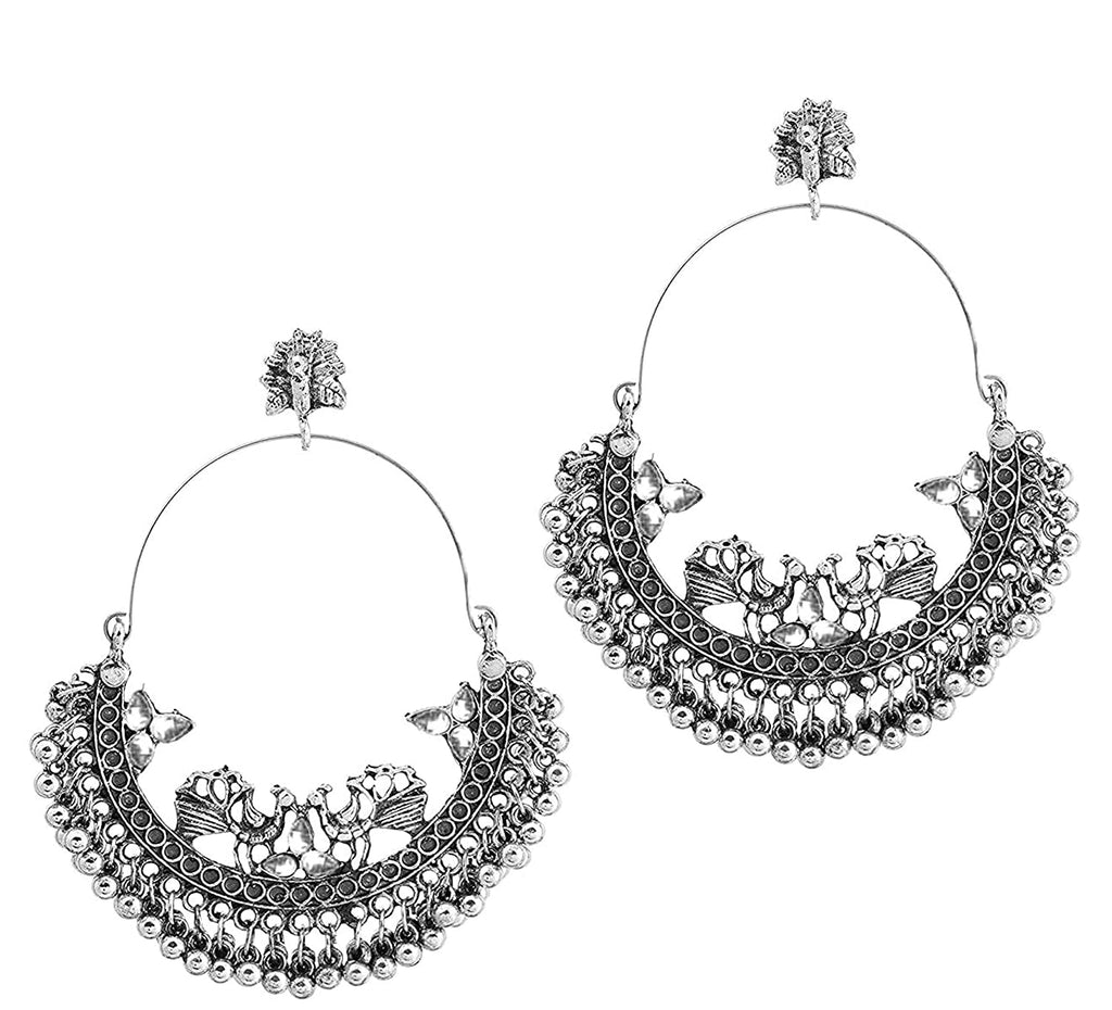 Silver-Plated Alloy Silver Hoop Earrings - The Pari | Grocsy