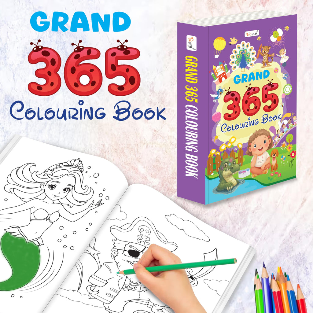Grand - 365 Colouring Book :- Learn With Colouring, Creative Learning For Toddlers, Preschool Colouring Book, Educational Book For Kids, Toddler Fun Book, Simple Colouring Book For Kids | Grocsy