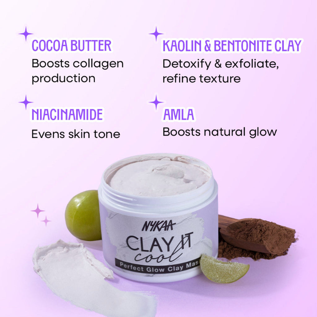 Nykaa Clay It Cool Clay Mask - Perfect Glow | Grocsy