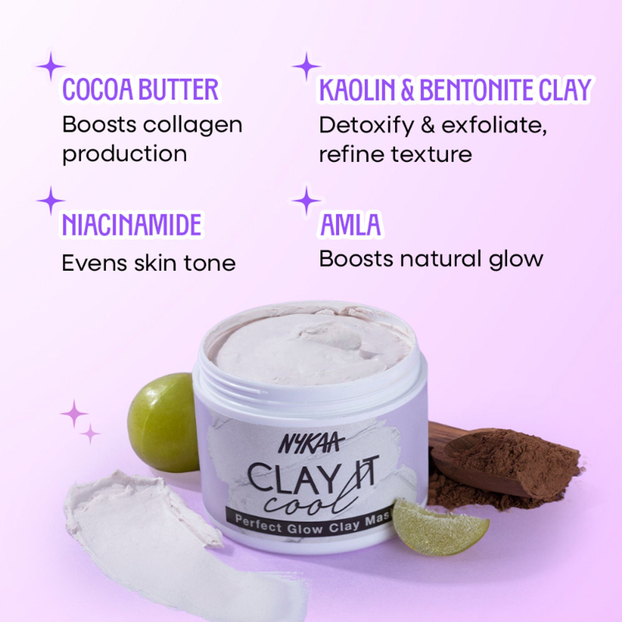 Nykaa Clay It Cool Clay Mask - Perfect Glow | Grocsy