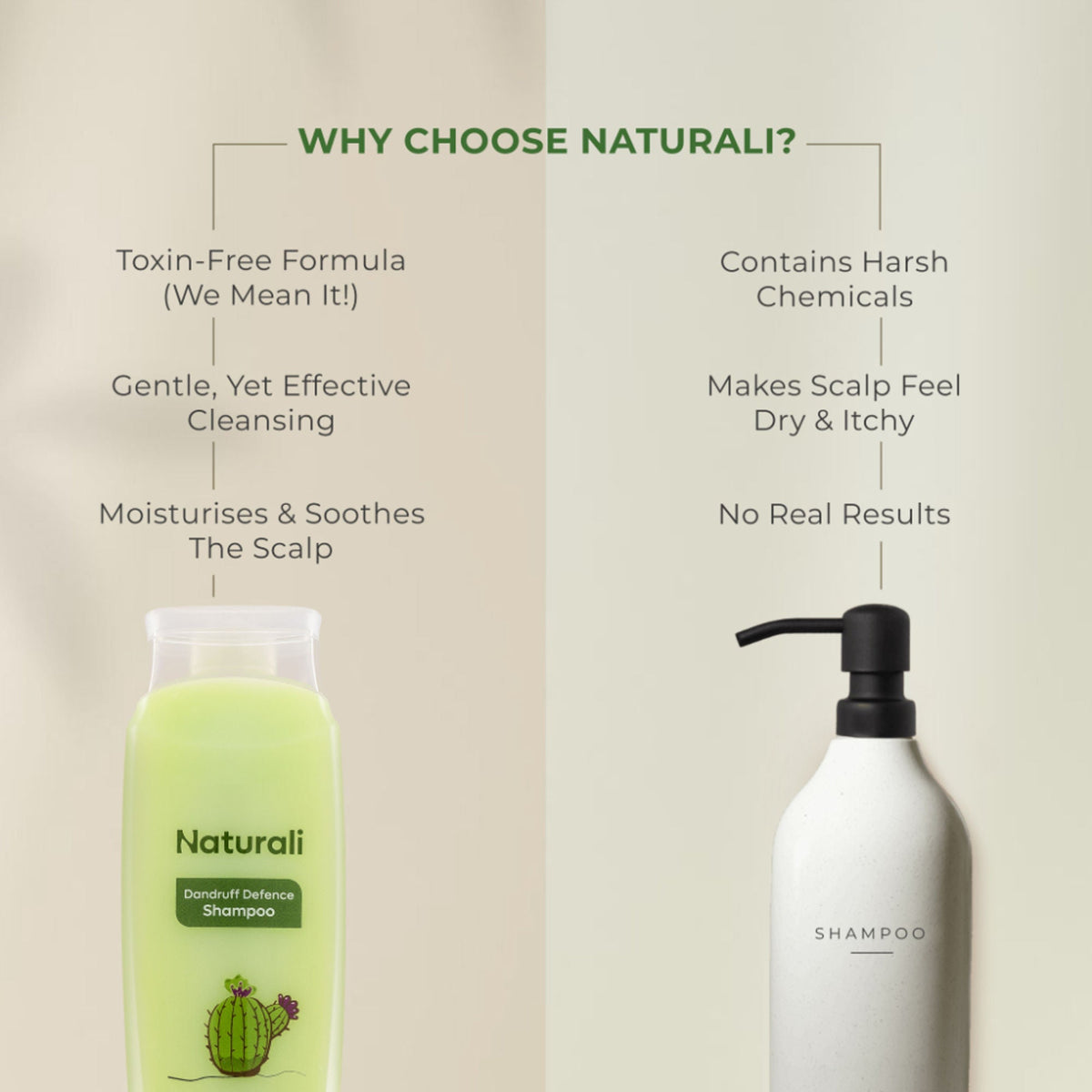Naturali Dandruff Defence Shampoo with Tea Tree Oil & Cactus Extracts | Grocsy