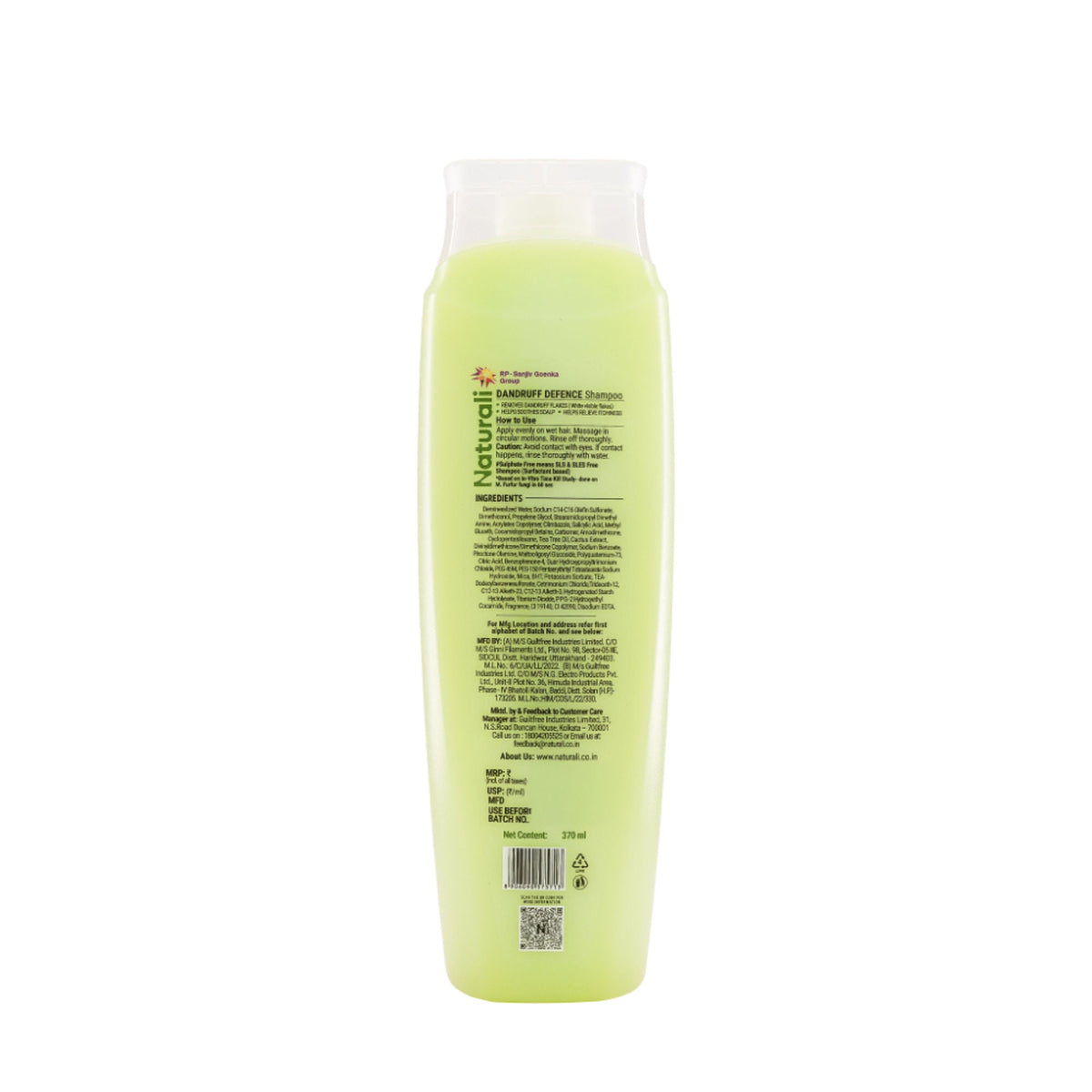 Naturali Dandruff Defence Shampoo with Tea Tree Oil & Cactus Extracts | Grocsy