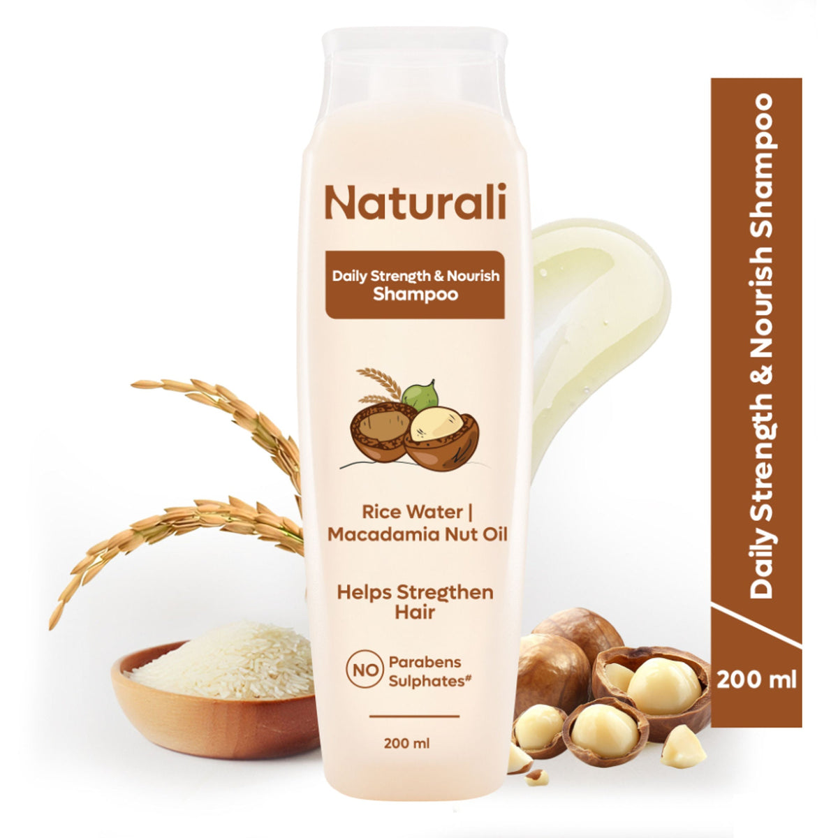 Naturali Daily Strength & Nourish Shampoo with Rice Water & Macadamia Nut Oil | Grocsy