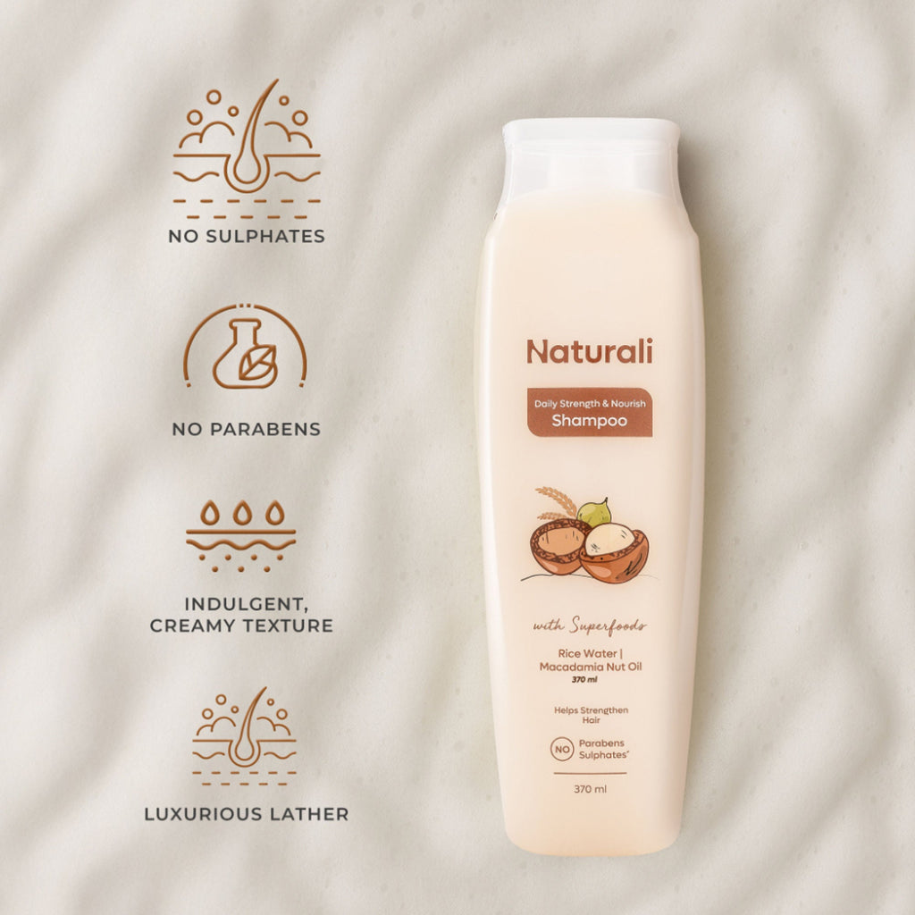 Naturali Daily Strength & Nourish Shampoo with Rice Water & Macadamia Nut Oil | Grocsy
