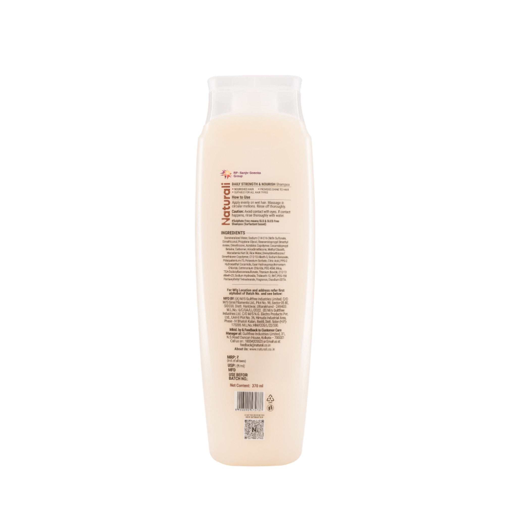 Naturali Daily Strength & Nourish Shampoo with Rice Water & Macadamia Nut Oil | Grocsy