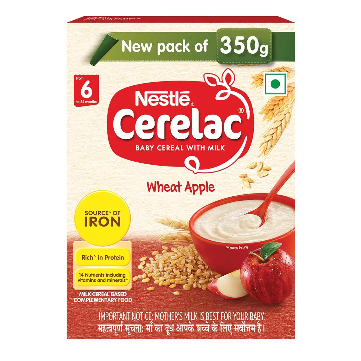 Nestle Cerelac Baby Cereal With Milk - Wheat Apple | Grocsy