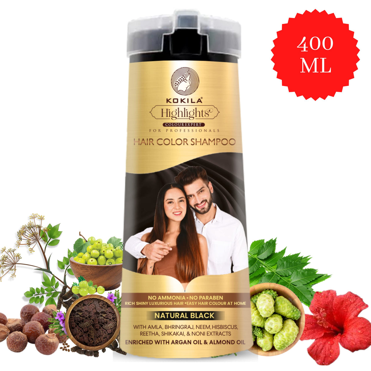 Kokila Shampoo For Men & Women, No Ammonia, No Paraben | Grocsy
