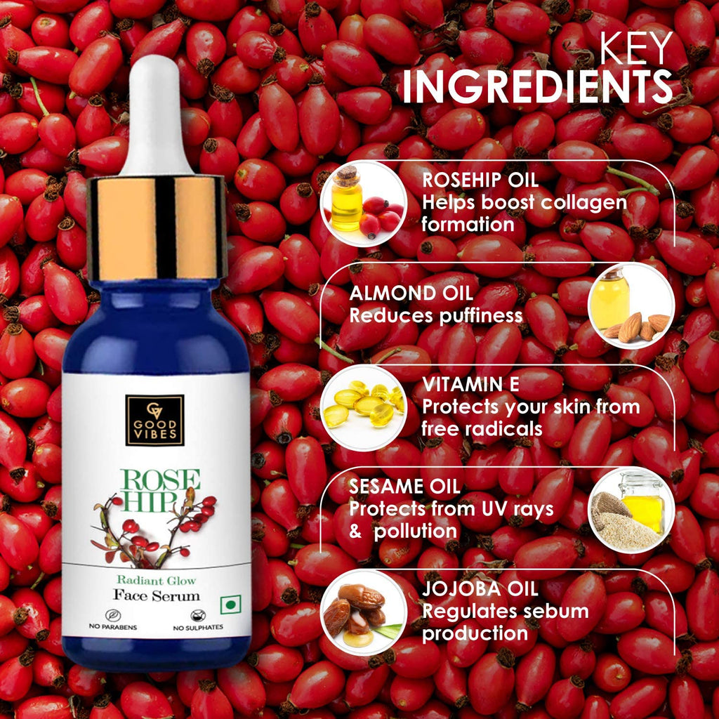 Good Vibes Rosehip Radiant Glow Face Serum | Grocsy