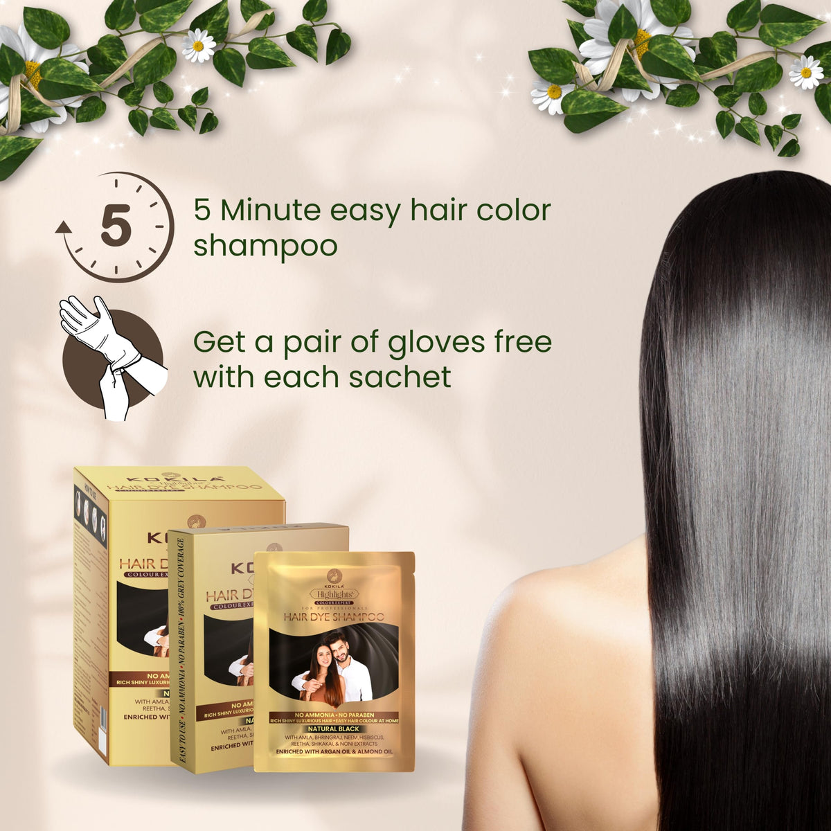 Kokila Unisex Hair Color Shampoo Sachet | Grocsy