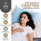 Ambra Linens Ultra Soft Pillow Protectors 400TC Set of 2 Breathable Pillow Covers-Sky Blue | Grocsy