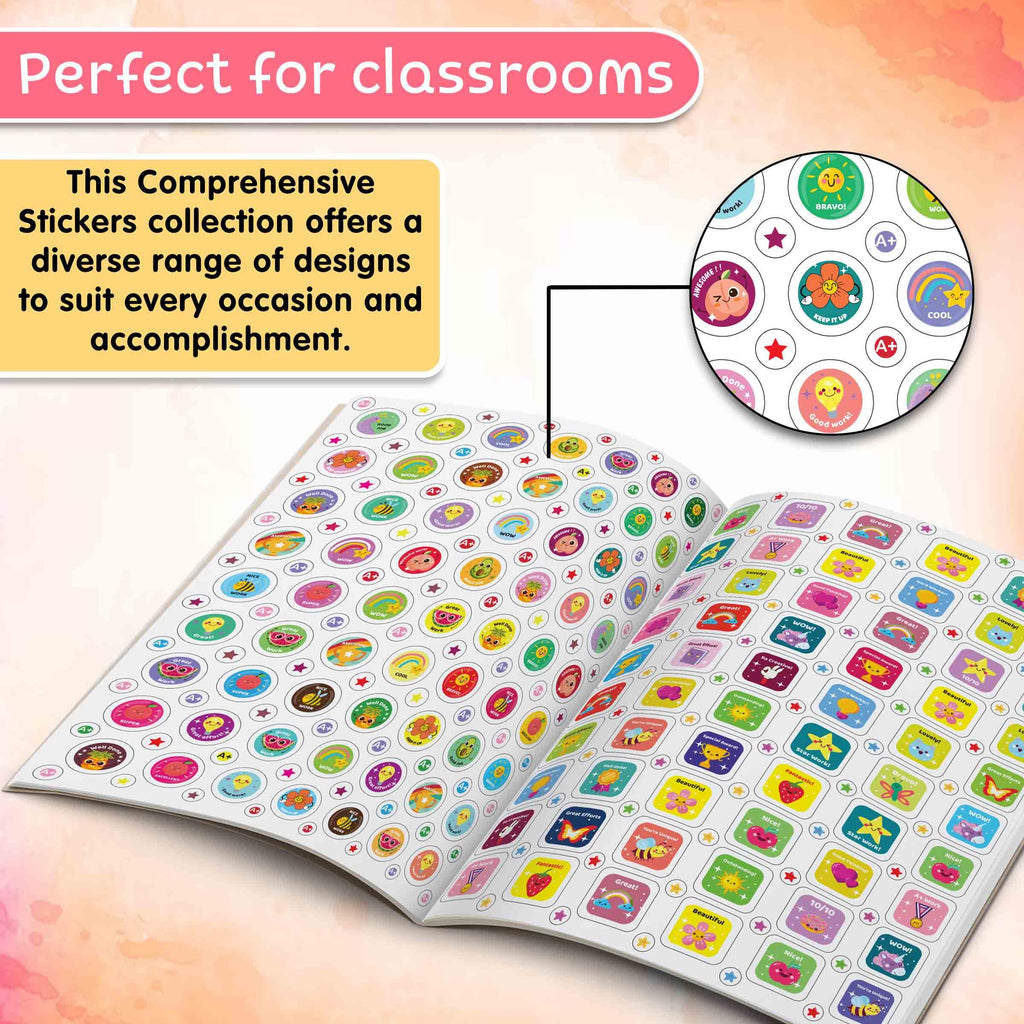 2000+ Reward Stickers: A Fun Sticker Book For Teachers And Parents - Encouraging And Celebrating Kids' Achievements With Over 2000 Stickers [Paperback] | Grocsy