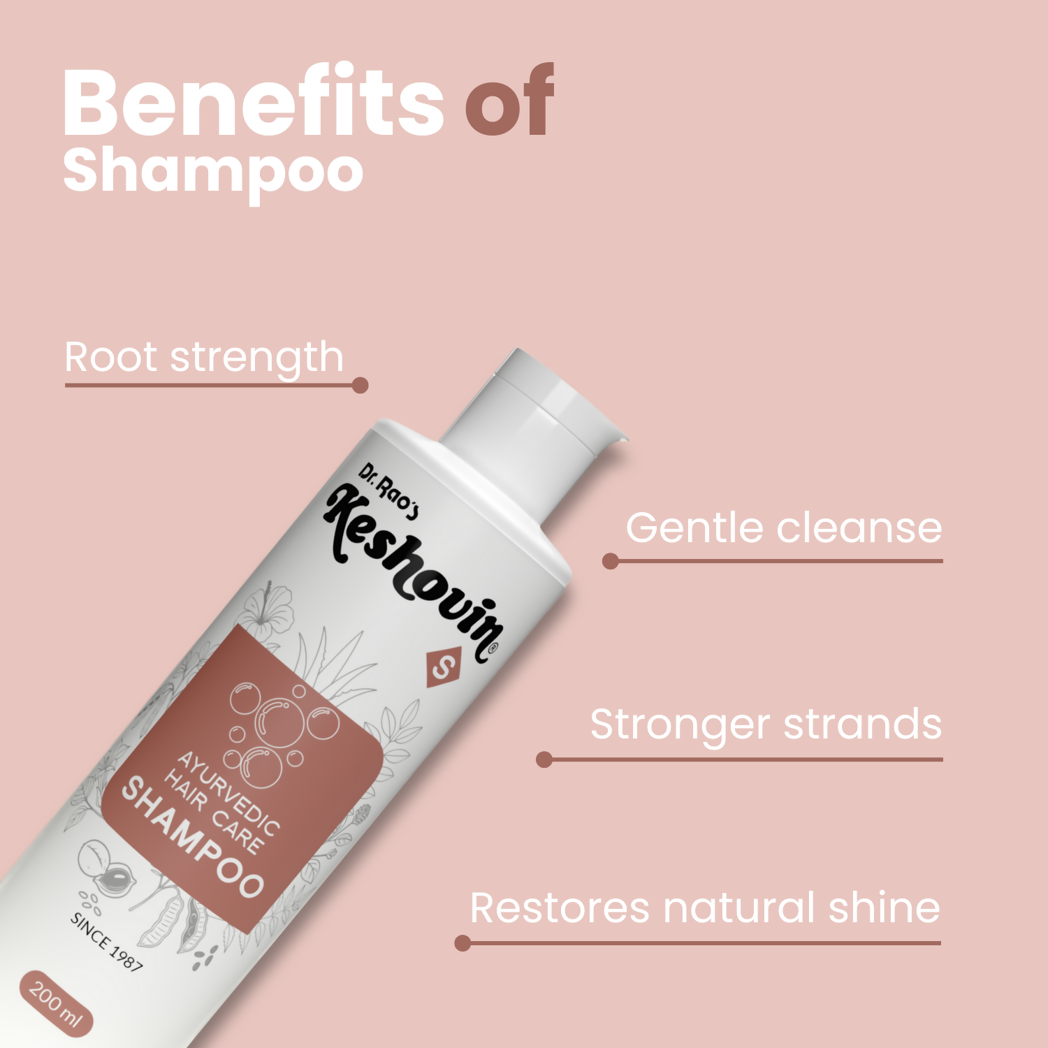 Dr. Rao's Keshovin Herbal Ayurvedic Hair Shampoo For Healthy Scalp And Hair Growth | Grocsy