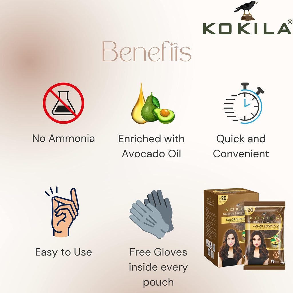 Kokila Insta Shampoo Hair Colour For Men & Women | Grocsy