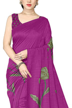 Mirchi Fashion Women's Pink Vichitra Silk Stylish Floral Printed Saree | Grocsy