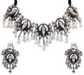Silver-Plated Alloy Oxidised Ganesh Ji Shape Necklace - The Pari | Grocsy
