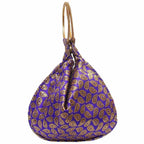 Ethnic Clutch Silk Potli Batwa Pouch Bag with Metal Bead work | Grocsy