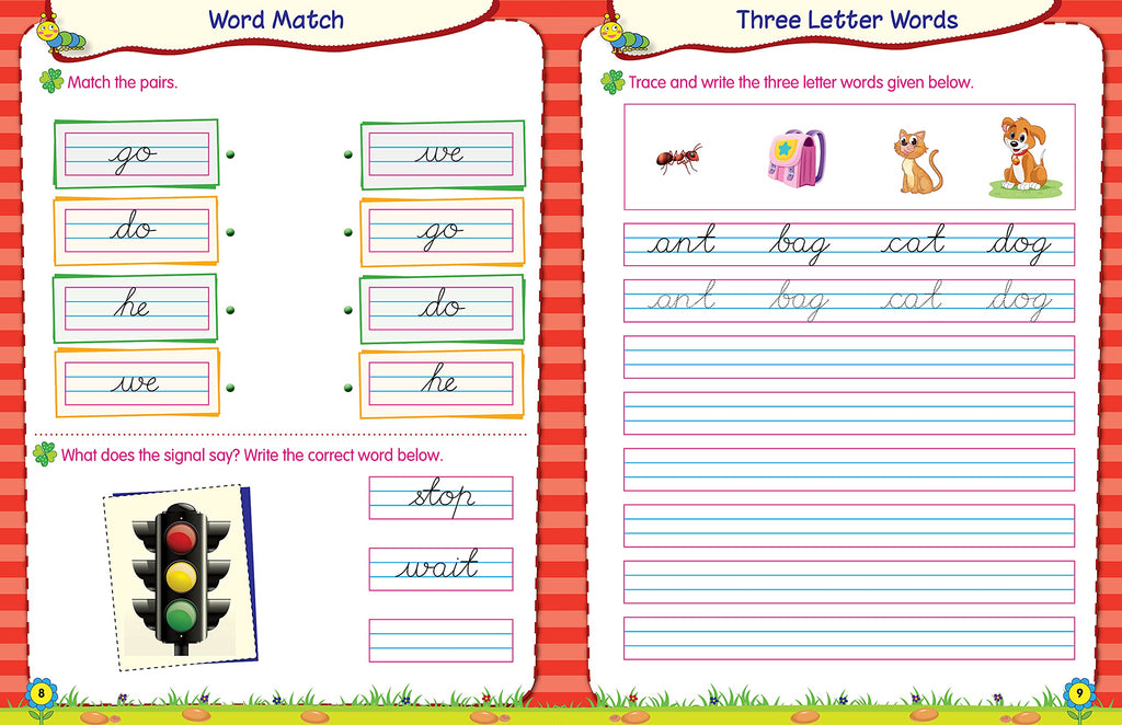 Scholars Hub Cursive Writing Books Combo (Vol 0,1) (For Ages 4-6)- Capital Letters, Small Letters & Word Family | Pack Of 2 Books | Grocsy