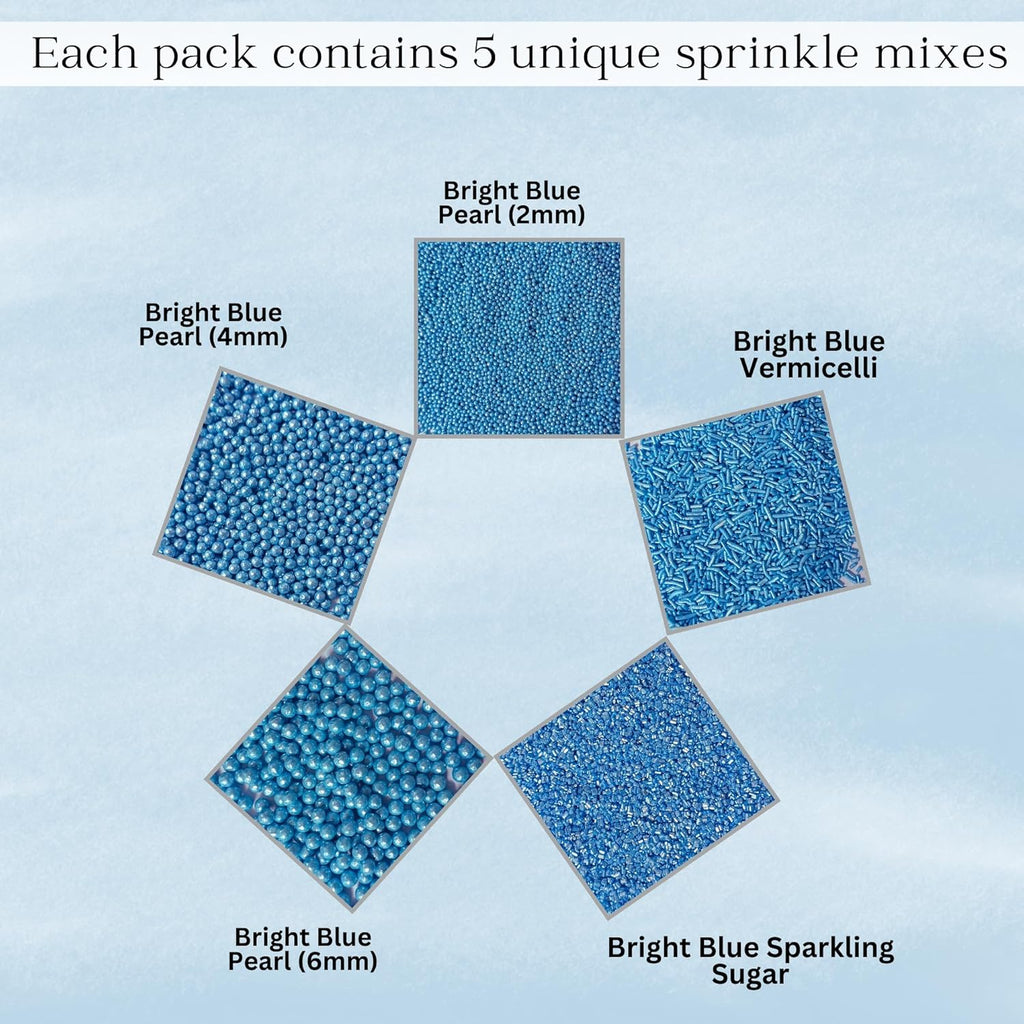 Confect Sprinkles for Cakes & Cupcakes Decoration | USP-9(Bright Blue) | Grocsy