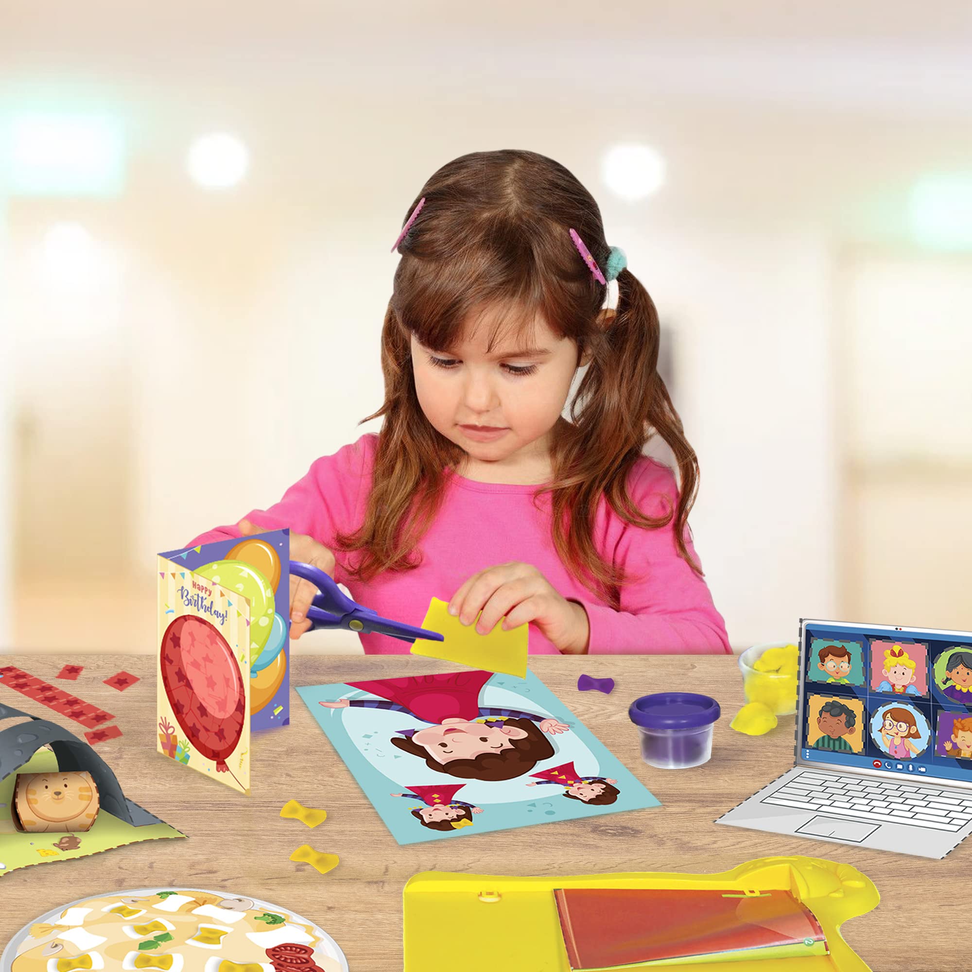 Imagimake My First Craft Kit | 25 Craft Activities in Scissor Skills Activity Book | Toddler Arts and Crafts for Kids Ages 3,4,5,6 | Toddler Girls Toys | Perfect Gifts for 3 Year Old Girl and Boy | Grocsy